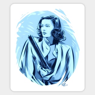 Gene Tierney - An illustration by Paul Cemmick Sticker